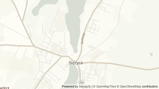 Mapa okolicy: Kółko Raduńskie — Stężyca, Kaszuby. Podgląd obejmuje około 3,6 km w poziomie.
