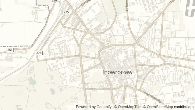 Mapa okolicy: Kościół pw. Imienia Najświętszej Maryi Panny w Inowrocławiu — Inowrocław, Kujawy i Pałuki. Podgląd obejmuje około 3,6 km w poziomie.