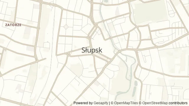 Mapa okolicy: Kościół Mariacki w Słupsku — Słupsk, Wybrzeże Słowińskie. Podgląd obejmuje około 3,6 km w poziomie.