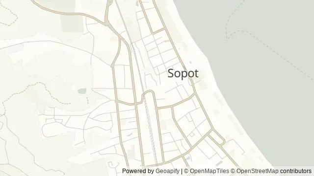 Mapa okolicy: Kościół św. Jerzego w Sopocie — Sopot. Podgląd obejmuje około 3,6 km w poziomie.