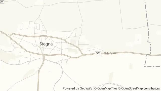 Mapa okolicy: Kościół Najświętszego Serca Pana Jezusa w Stegnie — Stegna, Żuławy. Podgląd obejmuje około 3,6 km w poziomie.