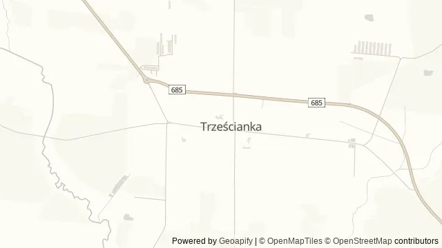 Mapa okolicy: Kraina Otwartych Okiennic — Trześcianka, Soce i Puchły — Trześcianka, Puszcza Białowieska. Podgląd obejmuje około 3,6 km w poziomie.