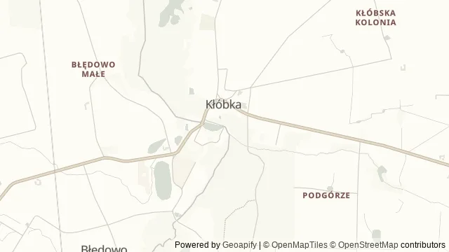 Mapa okolicy: Kujawsko-Dobrzyński Park Etnograficzny w Kłóbce — Kłóbka, Kujawy i Pałuki. Podgląd obejmuje około 3,6 km w poziomie.