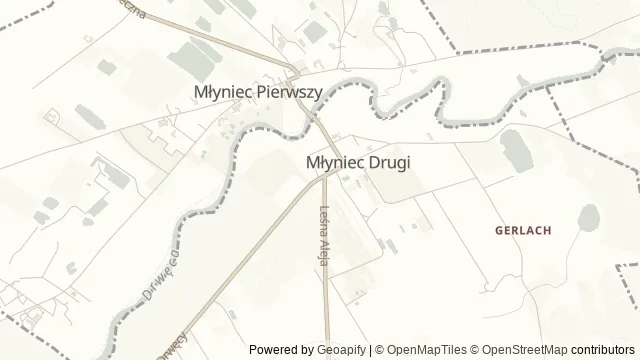 Mapa okolicy: Lapidarium młynieckie — Młyniec Drugi, Toruń. Podgląd obejmuje około 3,6 km w poziomie.