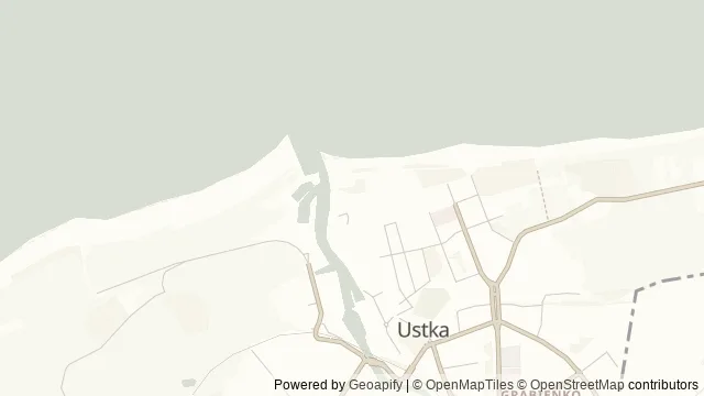 Mapa okolicy: Latarnia Morska Ustka — Ustka, Wybrzeże Słowińskie. Podgląd obejmuje około 3,6 km w poziomie.