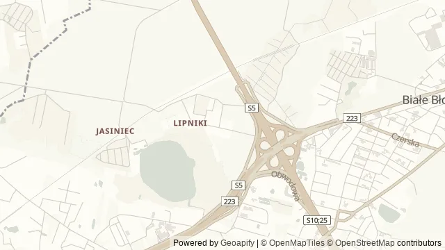 Mapa okolicy: Leśna ścieżka dydaktyczna Białe Błota — Białe Błota, Bydgoszcz. Podgląd obejmuje około 3,6 km w poziomie.