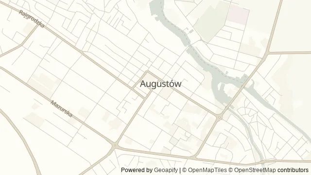 Mapa okolicy: Mała Galeria w Miejskim Domu Kultury w Augustowie — Augustów. Podgląd obejmuje około 3,6 km w poziomie.
