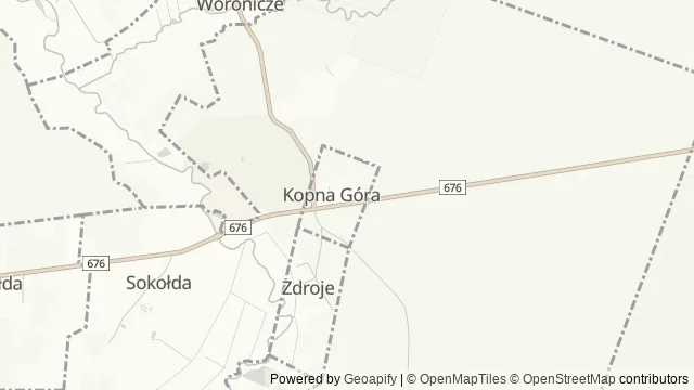 Mapa okolicy: Małe Muzeum Historii Puszczy Knyszyńskiej w Kopnej Górze — Kopna Góra, Puszcza Knyszyńska. Podgląd obejmuje około 3,6 km w poziomie.