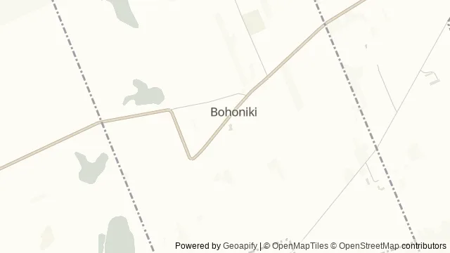 Mapa okolicy: Meczet i mizar w Bohonikach — Bohoniki, Puszcza Knyszyńska. Podgląd obejmuje około 3,6 km w poziomie.