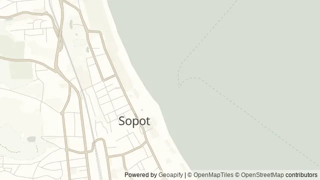 Mapa okolicy: Molo w Sopocie — Sopot. Podgląd obejmuje około 3,6 km w poziomie.