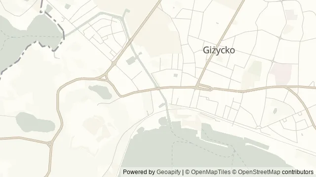 Mapa okolicy: Most obrotowy w Giżycku — Giżycko, Mazury. Podgląd obejmuje około 3,6 km w poziomie.