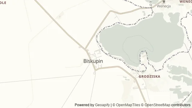 Mapa okolicy: Muzeum Archeologiczne w Biskupinie — Biskupin, Kujawy i Pałuki. Podgląd obejmuje około 3,6 km w poziomie.