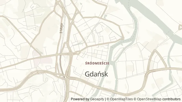 Mapa okolicy: Muzeum Bursztynu w Gdańsku — Gdańsk. Podgląd obejmuje około 3,6 km w poziomie.