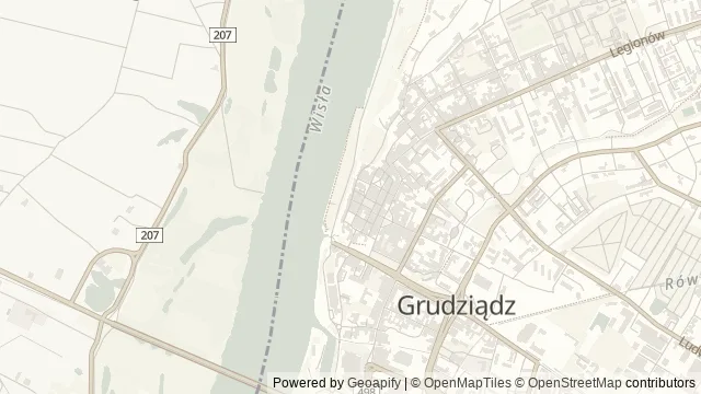 Mapa okolicy: Muzeum Handlu Wiślanego w Grudziądzu — Grudziądz, Ziemia chełmińska. Podgląd obejmuje około 3,6 km w poziomie.
