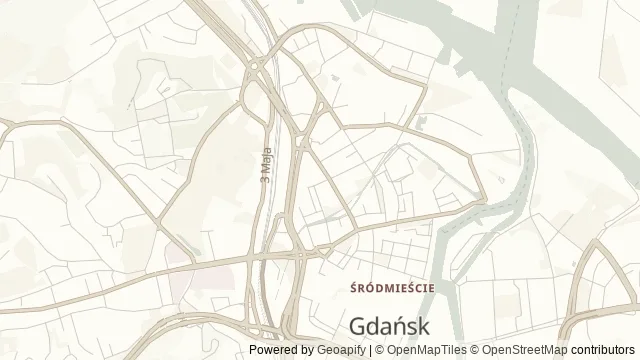 Mapa okolicy: Muzeum II Wojny Światowej — Gdańsk. Podgląd obejmuje około 3,6 km w poziomie.