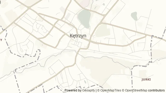 Mapa okolicy: Muzeum im. Wojciecha Kętrzyńskiego — Kętrzyn, Mazury. Podgląd obejmuje około 3,6 km w poziomie.