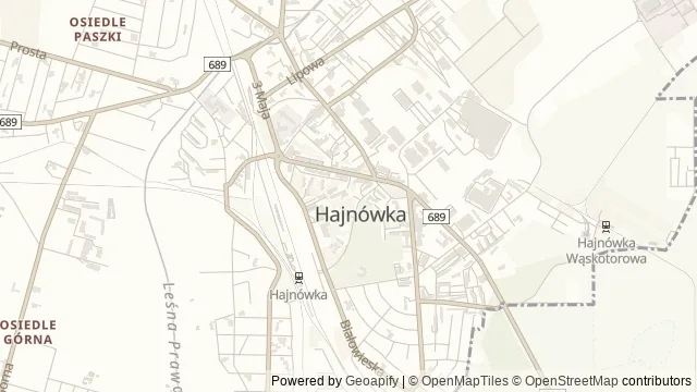 Mapa okolicy: Stowarzyszenie Muzeum i Ośrodek Kultury Białoruskiej w Hajnówce — Hajnówka, Puszcza Białowieska. Podgląd obejmuje około 3,6 km w poziomie.