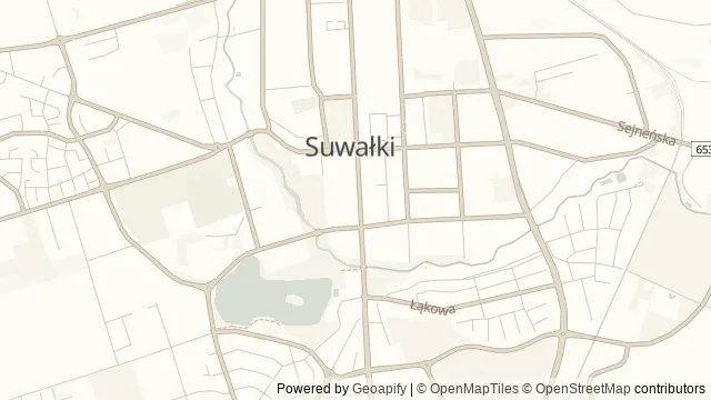 Mapa okolicy: Muzeum im. Marii Konopnickiej — Oddział Muzeum Okręgowego w Suwałkach — Suwałki, Suwalszczyzna. Podgląd obejmuje około 3,6 km w poziomie.