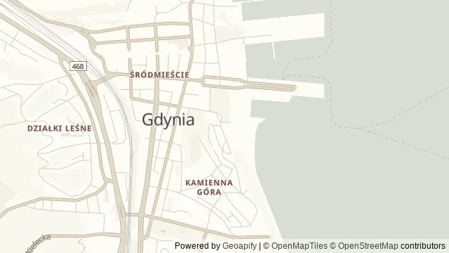 Mapa okolicy: Muzeum Miasta Gdyni — Gdynia. Podgląd obejmuje około 3,6 km w poziomie.