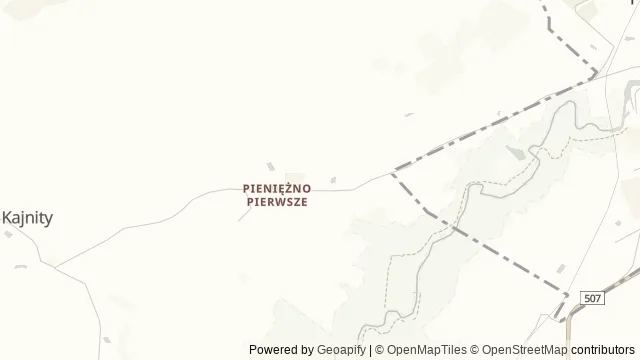 Mapa okolicy: Muzeum Misyjno-Etnograficzne Księży Werbistów w Pieniężnie — Pieniężno, Warmia. Podgląd obejmuje około 3,6 km w poziomie.