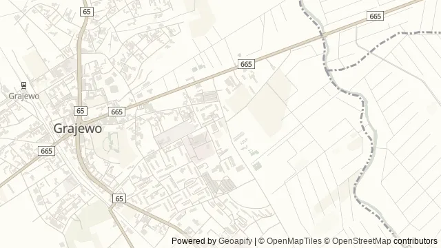 Mapa okolicy: Centrum Tradycji Mleczarstwa - Muzeum Mleka w Grajewie — Grajewo, Biebrza. Podgląd obejmuje około 3,6 km w poziomie.