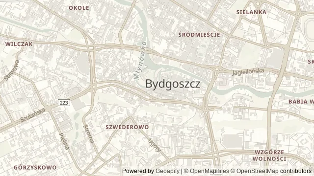Mapa okolicy: Muzeum Mydła i Historii Brudu — Bydgoszcz. Podgląd obejmuje około 3,6 km w poziomie.