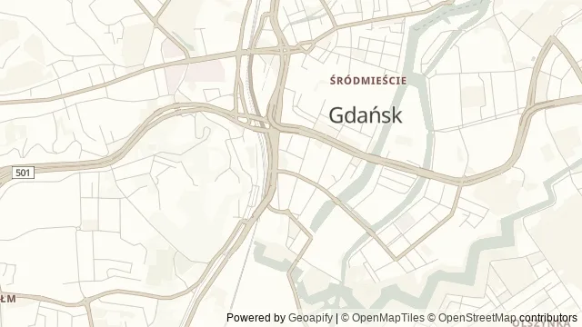 Mapa okolicy: Muzeum Narodowe w Gdańsku — Gdańsk. Podgląd obejmuje około 3,6 km w poziomie.