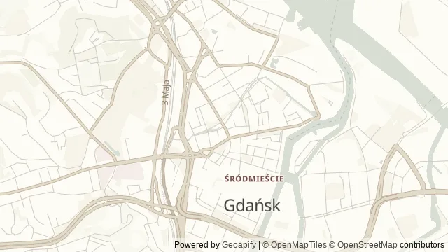 Mapa okolicy: Muzeum Nauki Gdańskiej — Gdańsk. Podgląd obejmuje około 3,6 km w poziomie.