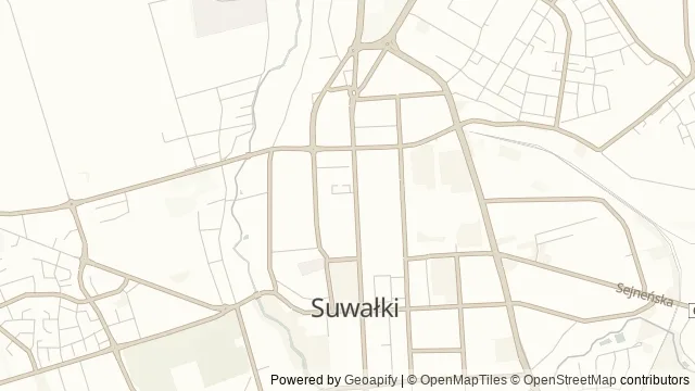 Mapa okolicy: Muzeum Okręgowe w Suwałkach — Suwałki, Suwalszczyzna. Podgląd obejmuje około 3,6 km w poziomie.