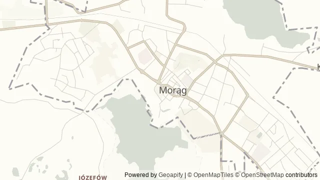 Mapa okolicy: Muzeum Prus Górnych w Morągu — Morąg, Pojezierze Iławskie. Podgląd obejmuje około 3,6 km w poziomie.