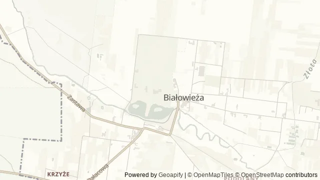 Mapa okolicy: Muzeum Przyrodniczo-Leśne Białowieskiego Parku Narodowego — Białowieża, Puszcza Białowieska. Podgląd obejmuje około 3,6 km w poziomie.
