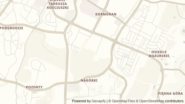 Mapa okolicy: Muzeum Przyrody w Olsztynie — Olsztyn. Podgląd obejmuje około 3,6 km w poziomie.