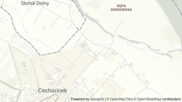 Mapa okolicy: Muzeum Warzelni Soli i Lecznictwa Uzdrowiskowego w Ciechocinku — Ciechocinek, Kujawy i Pałuki. Podgląd obejmuje około 3,6 km w poziomie.
