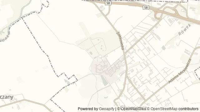 Mapa okolicy: Muzeum Wnętrz Pałacowych w Choroszczy — Oddział Muzeum Podlaskiego w Białymstoku — Choroszcz, Białystok. Podgląd obejmuje około 3,6 km w poziomie.