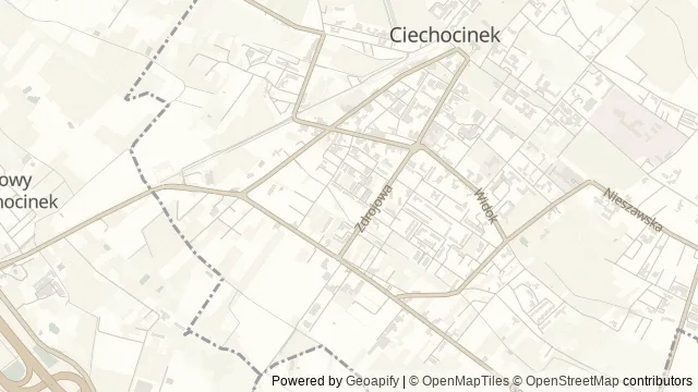 Mapa okolicy: Obszar tężniowy w Ciechocinku — Ciechocinek, Kujawy i Pałuki. Podgląd obejmuje około 3,6 km w poziomie.