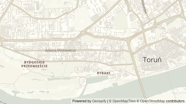 Mapa okolicy: Ogród Zoobotaniczny w Toruniu — Toruń. Podgląd obejmuje około 3,6 km w poziomie.