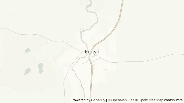 Mapa okolicy: Ośrodek Edukacji Przyrodniczo-Kulturowej w Krutyni — Krutyń, Mazury. Podgląd obejmuje około 3,6 km w poziomie.