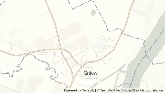 Mapa okolicy: Pałac Marysieńki w Gniewie — Gniew, Dolna Wisła i Powiśle. Podgląd obejmuje około 3,6 km w poziomie.