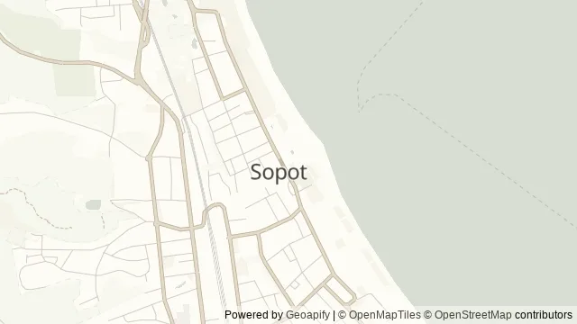 Mapa okolicy: Państwowa Galeria Sztuki w Sopocie — Sopot. Podgląd obejmuje około 3,6 km w poziomie.