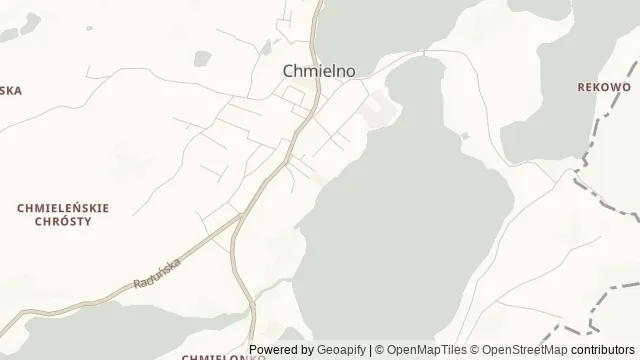 Mapa okolicy: Park Kamienny w Chmielnie — Chmielno, Kaszuby. Podgląd obejmuje około 3,6 km w poziomie.