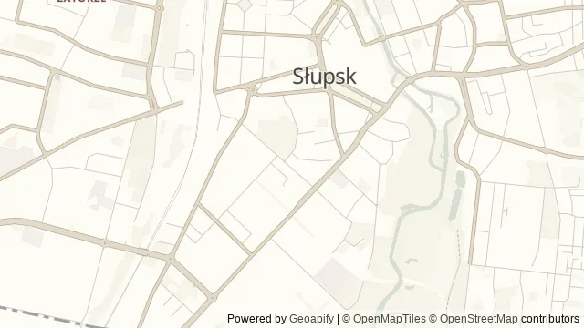 Mapa okolicy: Park Kultury i Wypoczynku w Słupsku — Słupsk, Wybrzeże Słowińskie. Podgląd obejmuje około 3,6 km w poziomie.