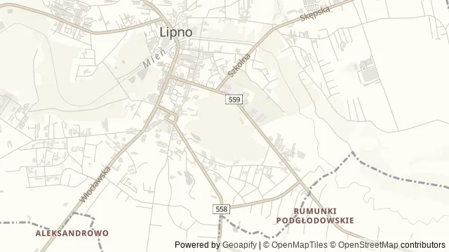 Mapa okolicy: Park Miejski im. Gabriela Narutowicza — Lipno, Kujawy i Pałuki. Podgląd obejmuje około 3,6 km w poziomie.