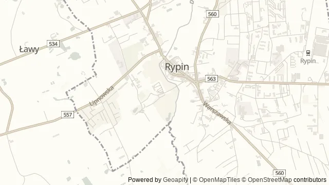 Mapa okolicy: Park Miejski przy ul. E. Orzeszkowej w Rypinie — Rypin, Ziemia chełmińska. Podgląd obejmuje około 3,6 km w poziomie.