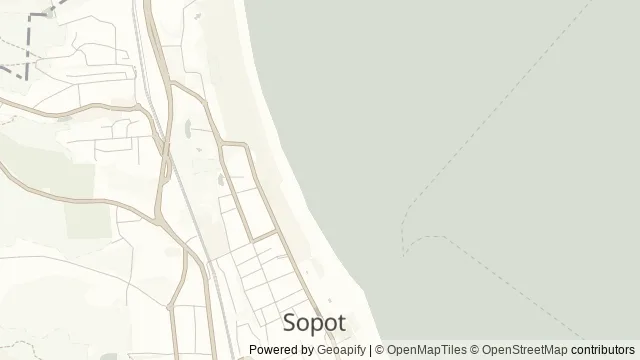 Mapa okolicy: Park Północny — Sopot. Podgląd obejmuje około 3,6 km w poziomie.
