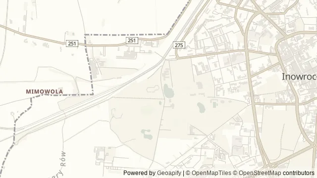 Mapa okolicy: Park Solankowy w Inowrocławiu — Inowrocław, Kujawy i Pałuki. Podgląd obejmuje około 3,6 km w poziomie.