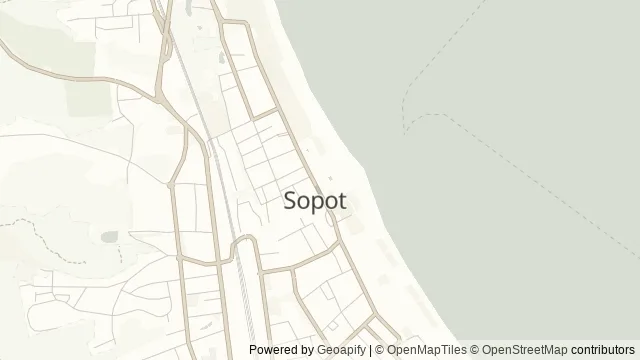 Mapa okolicy: Plac Zdrojowy i Dom Zdrojowy — Sopot. Podgląd obejmuje około 3,6 km w poziomie.