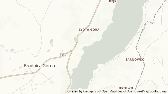 Mapa okolicy: Plaża nad Jeziorem Brodno Wielkie — Brodnica Górna, Kaszuby. Podgląd obejmuje około 3,6 km w poziomie.