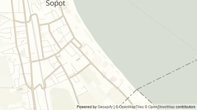 Mapa okolicy: Plaża Karlikowo w Sopocie — Sopot. Podgląd obejmuje około 3,6 km w poziomie.