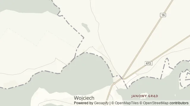 Mapa okolicy: Plaża „Patelnia" nad jeziorem Białym Augustowskim — Augustów. Podgląd obejmuje około 3,6 km w poziomie.