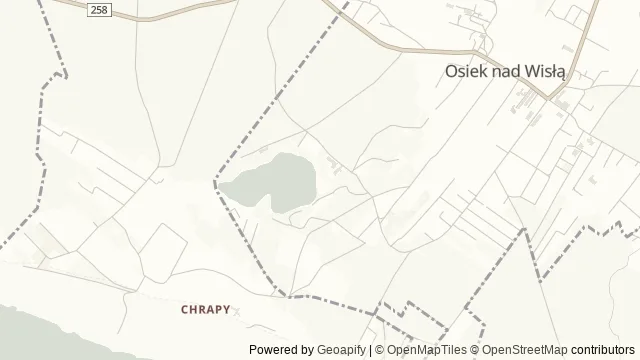 Mapa okolicy: Plaża w Osieku nad Wisłą — Osiek nad Wisłą, Toruń. Podgląd obejmuje około 3,6 km w poziomie.